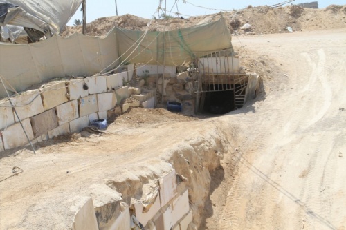 tunnel entrance for smuggling goods from Egypt