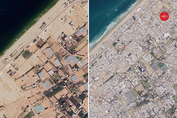 Gaza from Above: Google Maps Images Reveal Destruction, Sprawling Tent ...